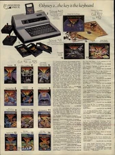1985 PAPER AD Toy Odyssey 2 Game Console Computer Cartridges 