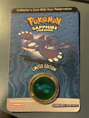 Pokemon Collector's Coin Sapphire Version Limited Edition 2003 Kyoger Promo GBA - Afbeelding 1 van 4