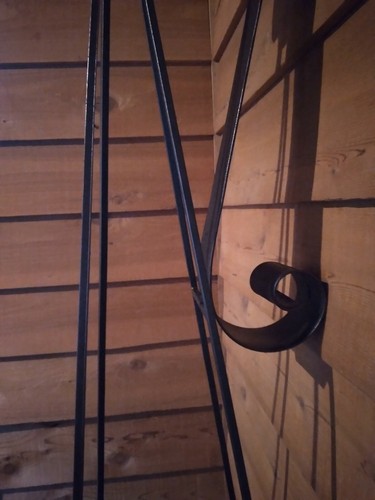 WALL SCONCE CANDLE HOLDERS  55" HAMMERED COCOA BROWN  IRON & WOOD SET OF TWO - Picture 8 of 11