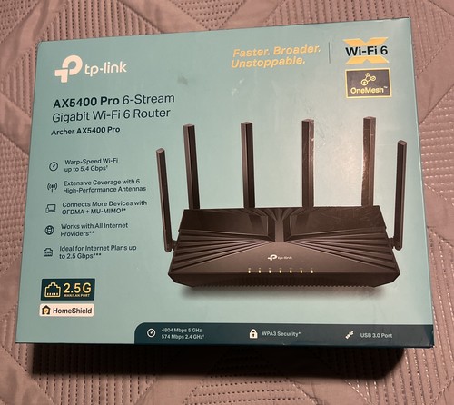 TP-Link Archer AX5400 Pro Dual-Band Wi-Fi 6 Router Black New