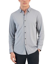 Alfani Men's Alfatech Long Sleeve Performance Shirt Light Grey - Small