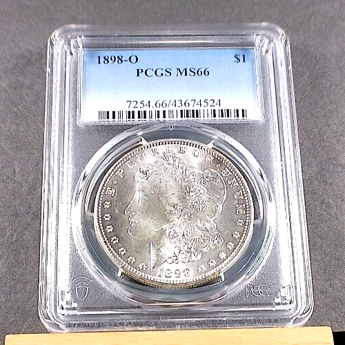 1898-O MORGAN SILVER DOLLAR!!!! PCGS MS66!!!! BRIGHT WHITE!!!!