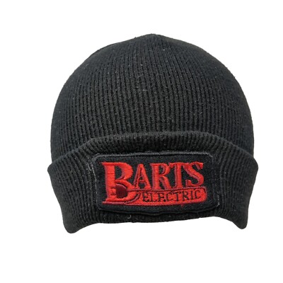 Barts Electric Knit Beanie Hat Black One Size Solid Embroidered Otto