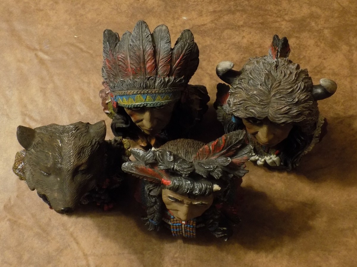 Lot Of 4 Yardworks Originals Native American Indian Ceramic  display picture 1