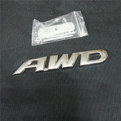 1x Big Chrome AWD Metal Grille Emblem Badge Motors 4WD Car 4x4 Auto Silver Sport
