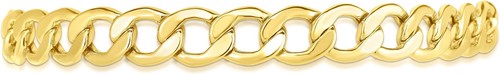 Floreo 10k Yellow Gold 8mm Hollow Cuban Curb Bracelet - Picture 4 of 6