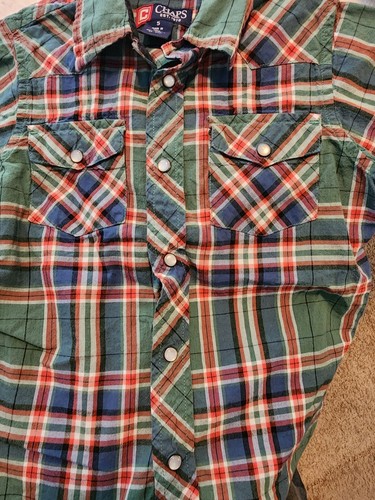 Chaps by Polo Ralph Lauren Plaid Button Up Short Sleeve Shirt Boy's 5 w/Shorts - Picture 7 of 7