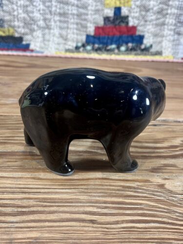 Native American San Juan Pueblo Black on Black Pottery/Ceramic Bear - Signed - Picture 3 of 11
