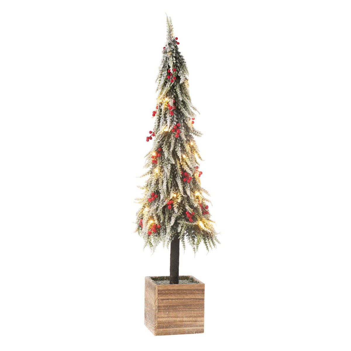Sapin de Noël Vert 95cm Bruno à LED pour Petit Salon Cosy