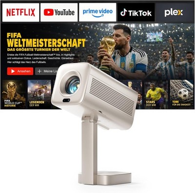 Smart Mini Beamer 4K WiFi6 Bluetooth 28000 Lumen TOF Autofokus