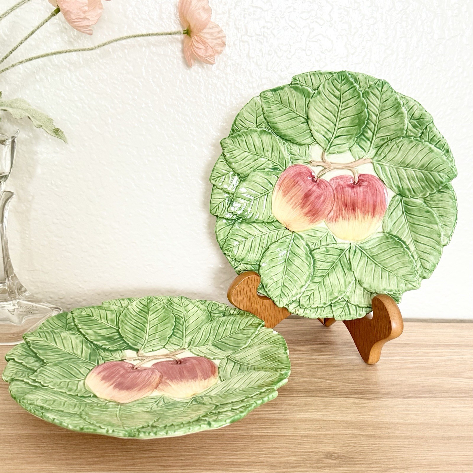 Set of 2 Vintage Fitz & Floyd Red Apple Salad Plates – 8.5” | 1990s Ceramic