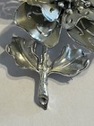 Coro Silver Tone Flower Brooch Raised 3D Designer Pin Signed Vintage Coro Unique — photo 5