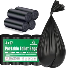 108 Portable Toilet Bags, 8 Gallon Biodegradable Camping Toilet Bags for Portabl