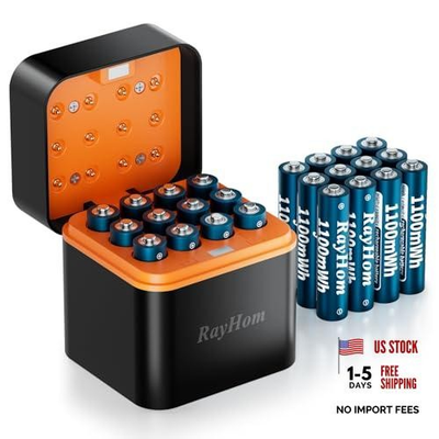 #ad 24 Pack Rechargeable Lithium AAA Batteries with Charger 1.5V 24AAACharger $116.29