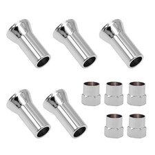 TR414AC TPMS Tire Valve Stem Cap Sleeve Cover Chrome Set of 5 for 1" Rubber