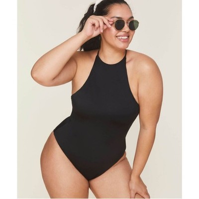 Andie One Piece Swimsuit Women's Large Black The Ashbury AO260 Crisscross Back