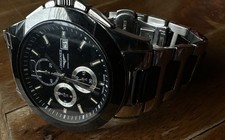 Longines Master Collection Chronograph Analog Wristwatch Black Dial Silver Metal
