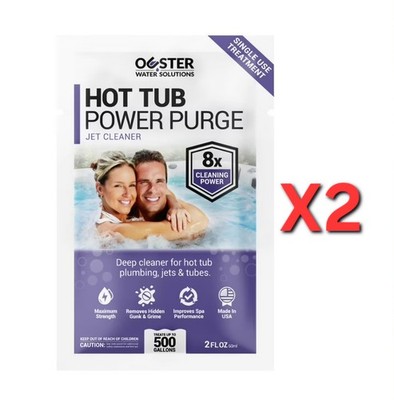 Ouster Power Purge Hot Tub Jet Line Cleaner 2 Pack 2 oz each Treats 500 Gallons