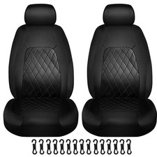 2pcs Front Sitzbezüge Schonbezüge Sitzüberzug Kunstleder Schwarz Für Ford Fiesta