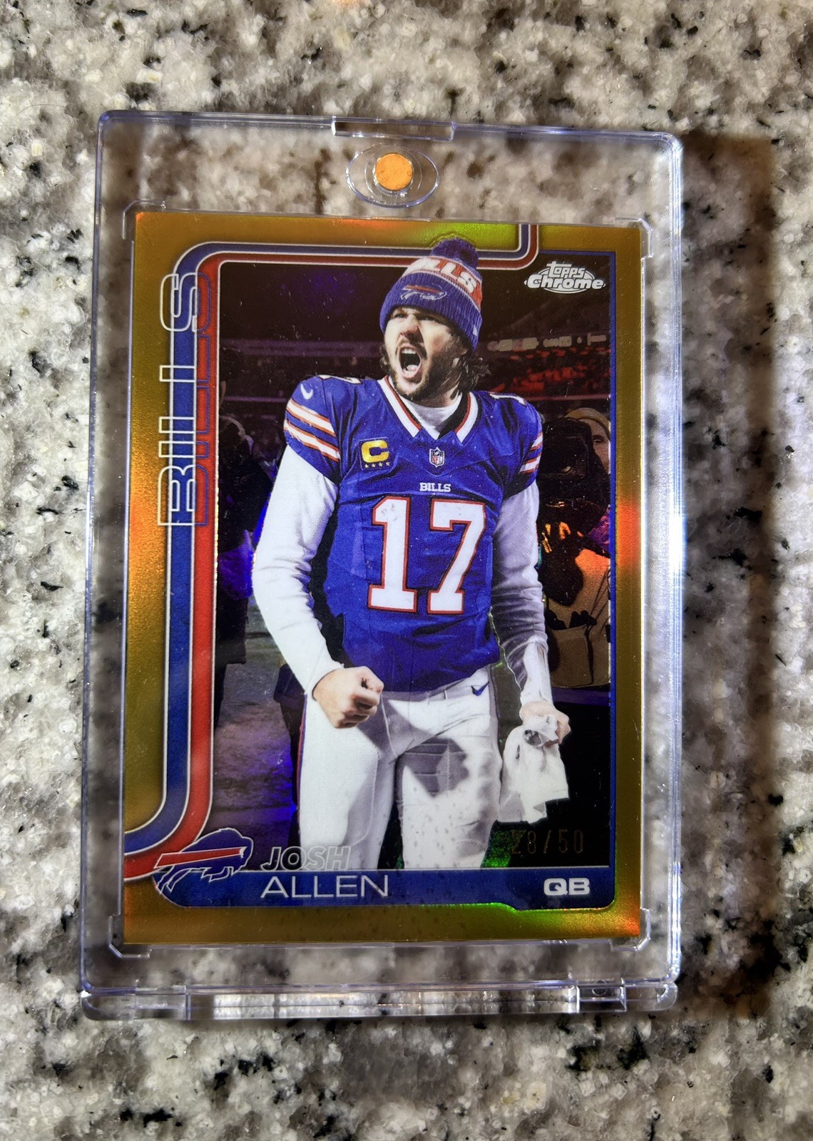2025 Topps Chrome Josh Allen True Gold Image Variation /50 #34 SP Rare