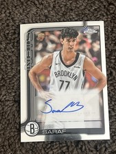 2025 Topps Chrome Basketball Ben Saraf Auto TCAR-BS Brooklyn Nets RC