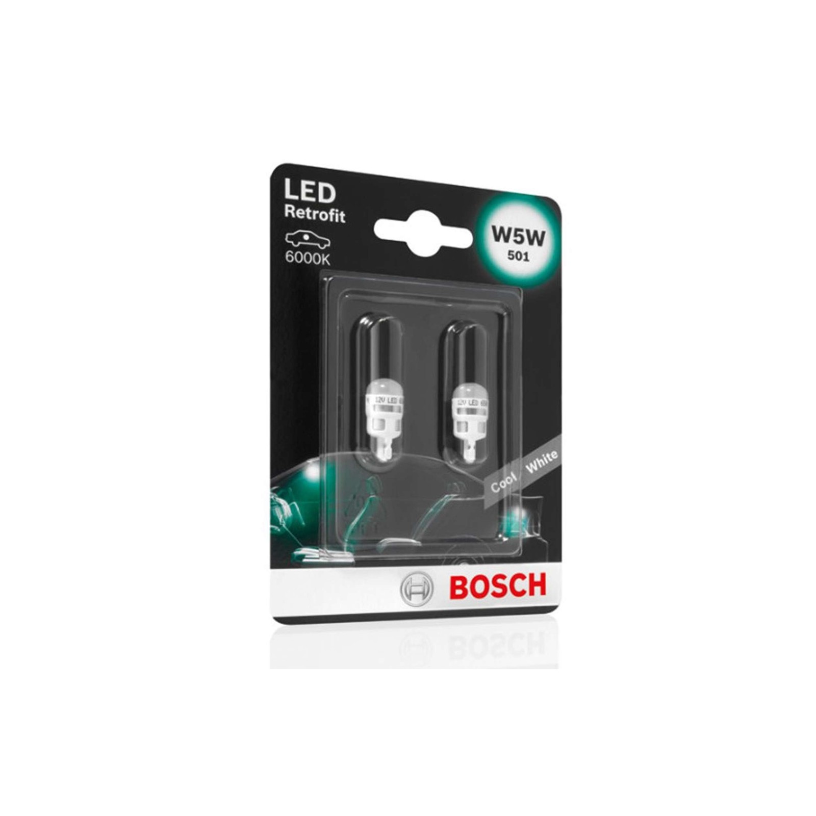 BOSCH LED Retrofit 12V 1W W5W 501 COOL WHITE INTERIOR Bulb