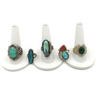 Southwest Signed Sterling Turquoise Abalone 3.5-12.5 Rings Lot of 5 #S5343-5 — photo 1