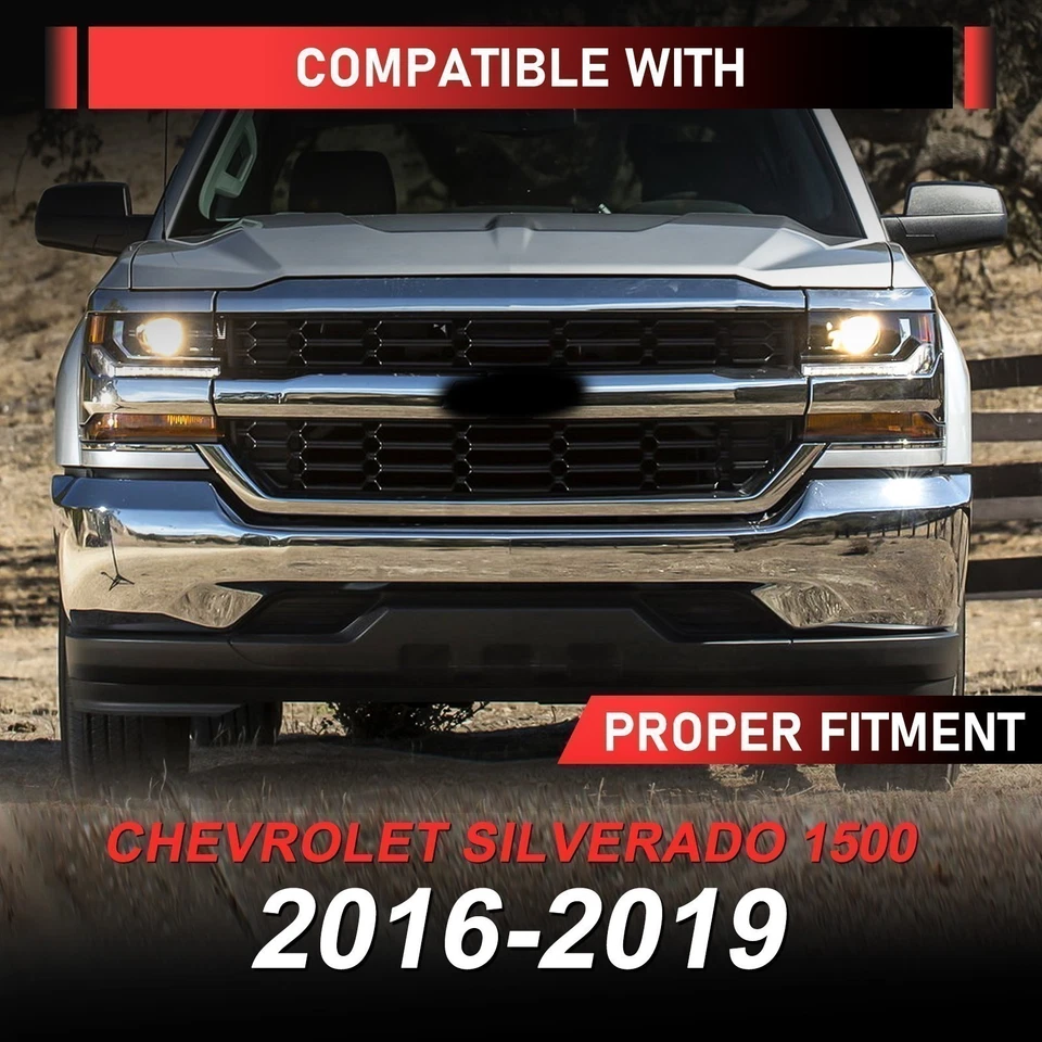 Barra frontal parachoques acero cromado 16-18 para Chevrolet Silverado 1500 sin */L Foto 3 de 4