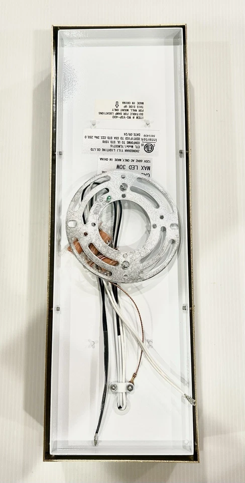 12” x 5” Modern Gold & Marble Alabaster Wall Sconce Vanity Entryway Lighting NIB - Image 3 of 4