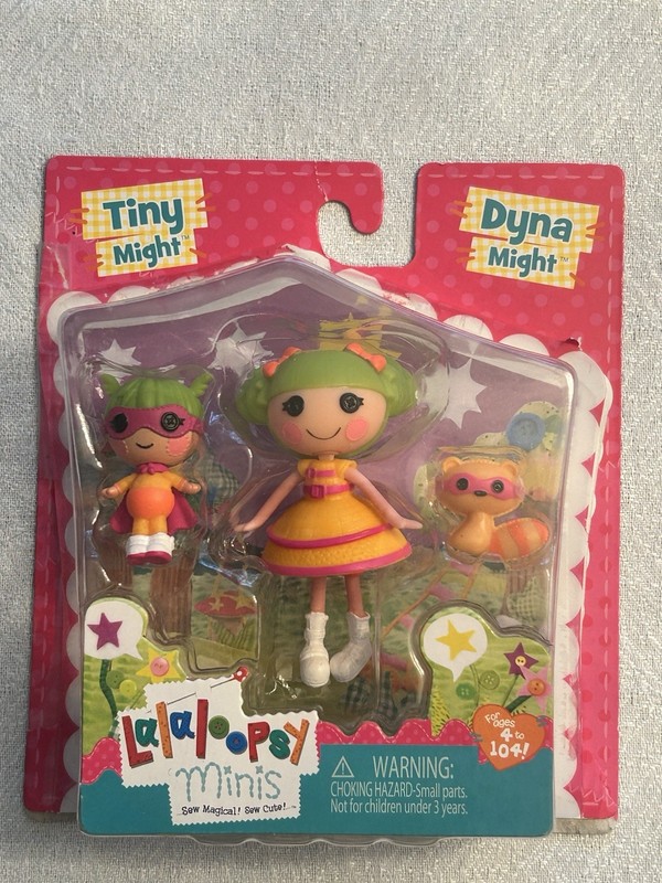 Lalaloopsy Minis SISTERS SERIES DYNA Might & Tiny Might & Raccoon HTF Never Used