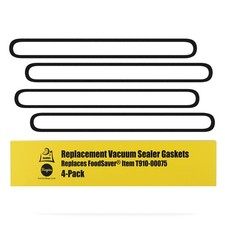 Upper and Lower Gasket Replacements for FoodSaver (4 Foam Gaskets) - Black