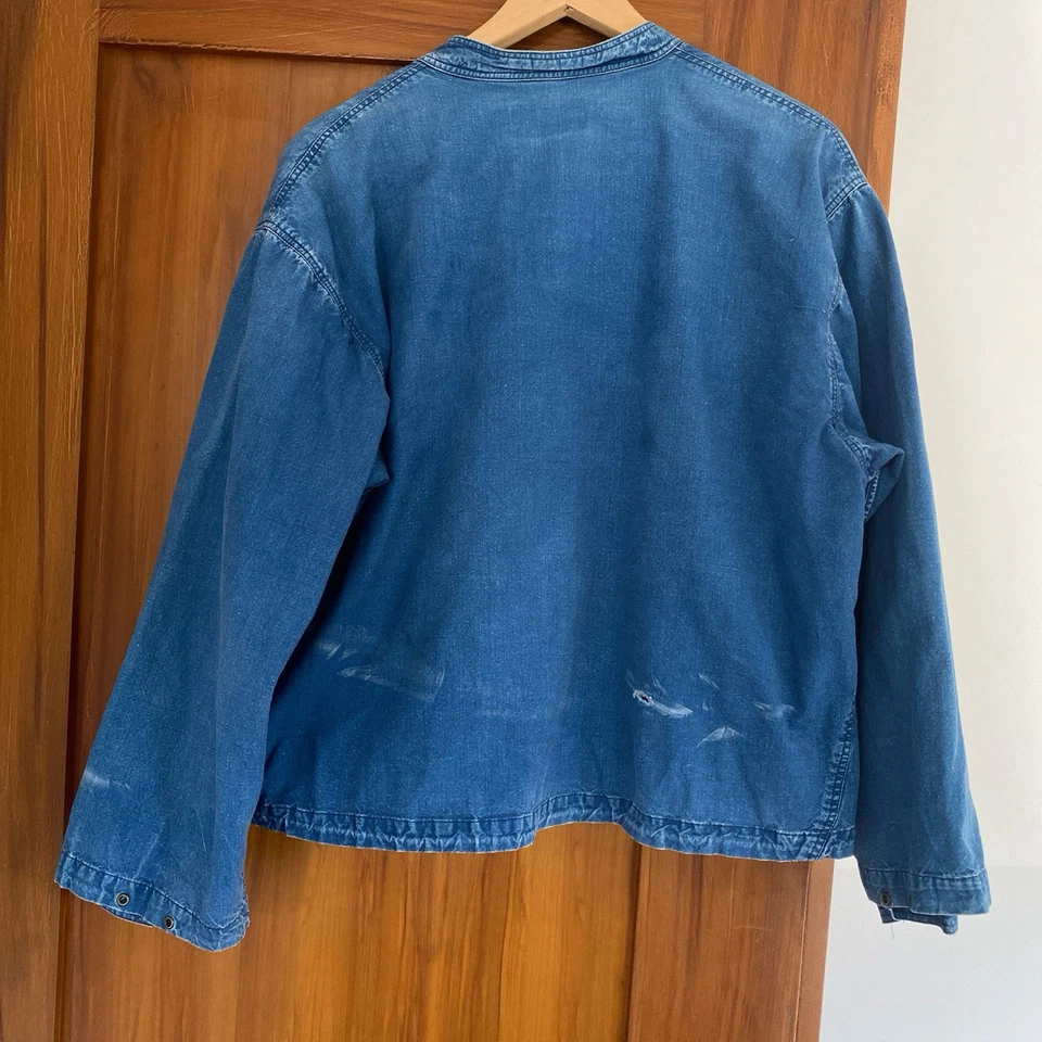 复古 Marithe Francois Girbaud 牛仔双夹克 Y2K 90 年代垃圾小号罕见 — 第 3/4 张图片