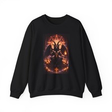 Baphomet Goat Demon Illustration Sweatshirt  Occult, Pentagram, Dark Art