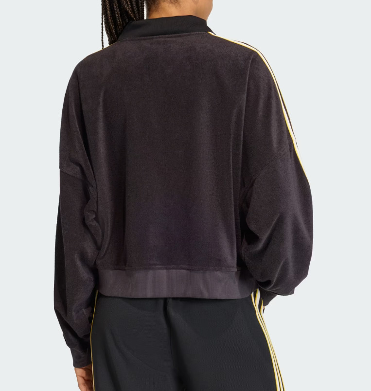 adidas Originals Terry Towel V-Neck Polo Women Lifestyle Casual AsiaFit KD1402 thumbnail 2