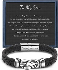 To My Son Gift for Son Bracelet Love from Mom, Dad Forever Birthday, Graduation