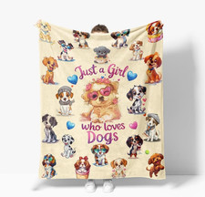 Dog Themed Soft Throw Blanket Gift for Dogs Lovers,Girls, Women, Men and Kids,Th