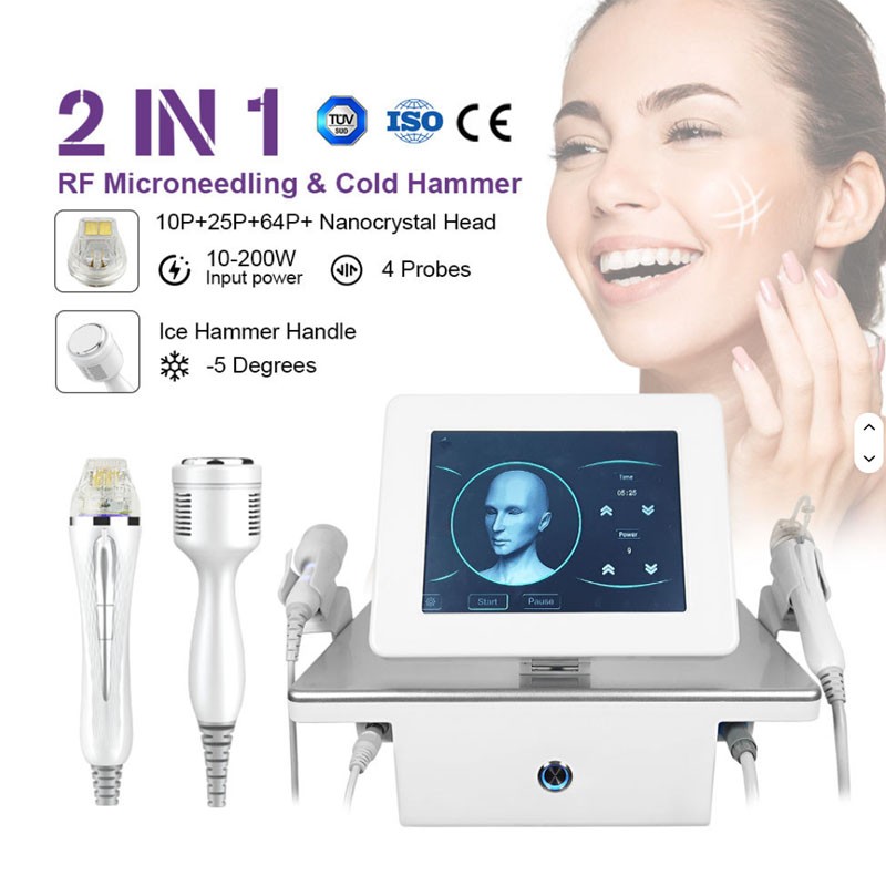 2in1 RF Micro-n-eedle Machine Cold Hammer Anti Scars Spot Wrinkle Removal Beauty