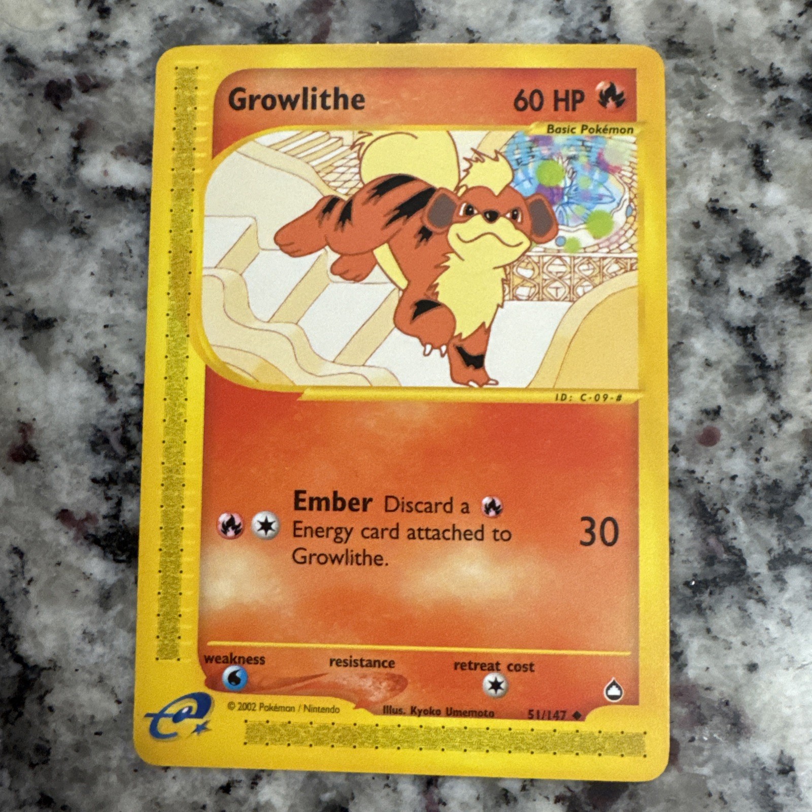 Pokemon Growlithe Aquapolis #51 (2003) MINT Condition Vintage  Card