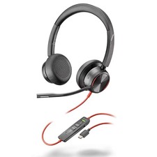 Plantronics Poly Blackwire 8225 Wired Headset with Boom Mic Dual Ear USB C