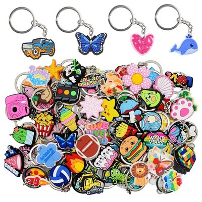 200pcs Random Different Keychains,Mixed Non-Repeat Cute Key Chain for Classro...