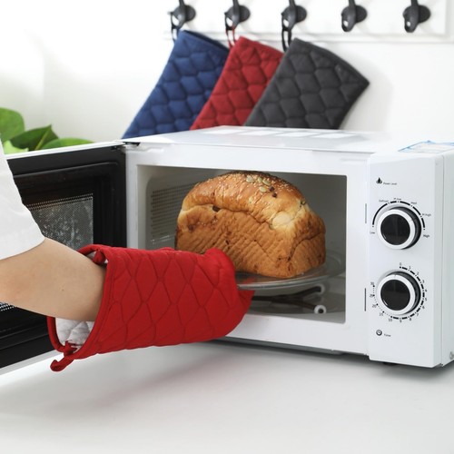 Heat Resistant Oven Mitts 2 Pcs of Silicone Mits Non-Slip Grip Surfaces Kitchen - Picture 6 of 6