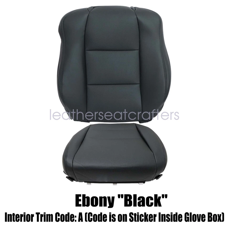 Passenger Side Bottom & Top PERF Leather Seat Cover For 2004-2008 Acura TL Black Foto 4 de 4