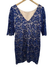 Eliza J Royal Collection Embroidered Lace Overlay Sheath Dress Size 12