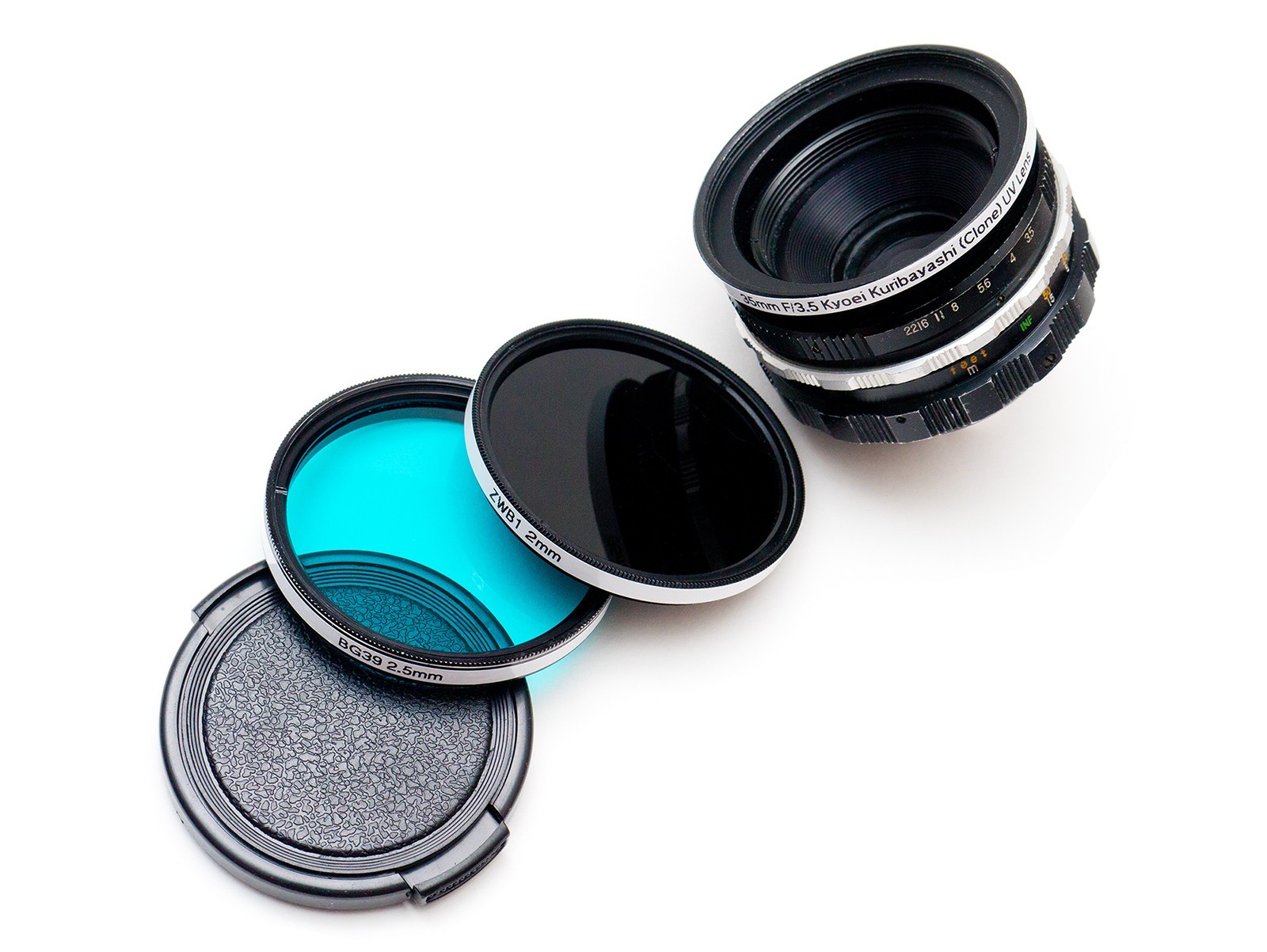 Kyoei (Acall, Kuribayashi, Orikkor) 35mm F3.5 Lens & Filter Set! UV Photography!