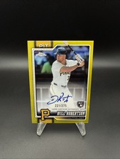 WILL ROBERTSON 2026 Topps Chrome Rookie Yellow ON CARD AUTO /275 Pirates #RA-WR. rookie card picture