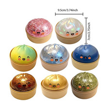 Rare Colorful Glitter Dumpling Squishy - Mystery Blind Box Bao Bun