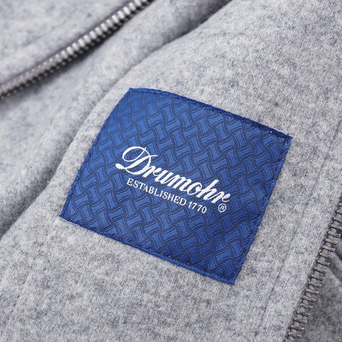 Drumohr Light Gray Soft-Brushed Wool Zip-Front Jacket M (Eu 48) NWT - product detail image 5