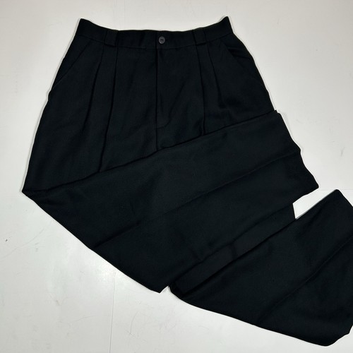 Vintage Kathie Lee Damenhose hohe Taille plissiert vorne Hose schwarz Petite Gr. 12P