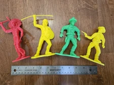 Vintage TIM-MEE large Cowboys And Indians Plastic Toys-5" to 6"- Made In The USA