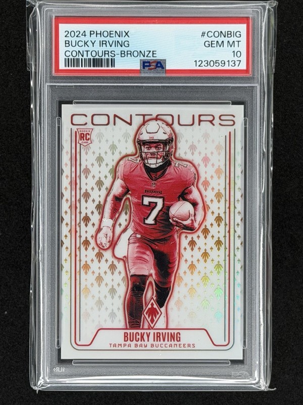 Panini 2024 Phoenix Contours Bronze Bucky Irving 16/80 PSA 9 Buccaneers PSA 10